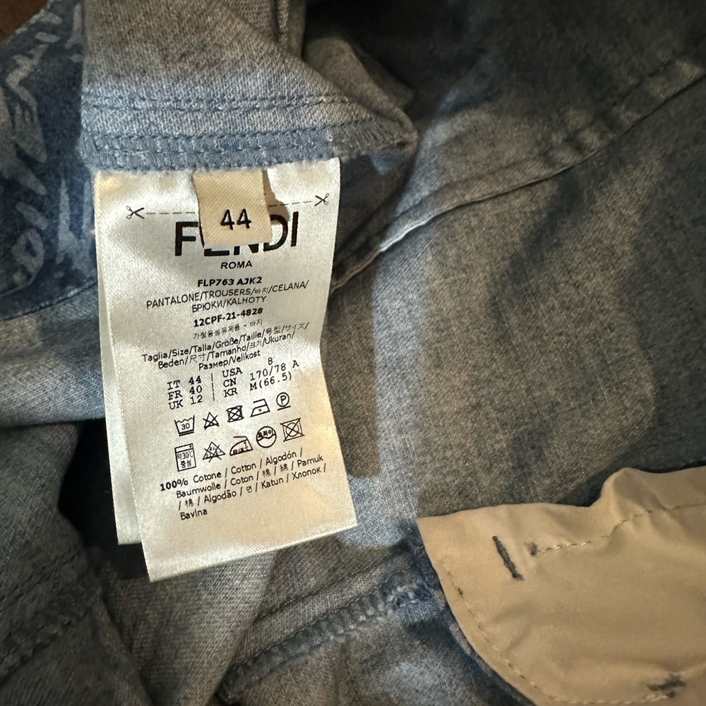 Fendi Denim Blue Patterned Fabric - Picture 4 of 4